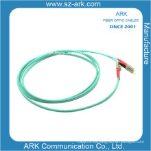 LC / PC-LC / PC Om3 Duplex Cable de fibra óptica Aqua de 3 mm
